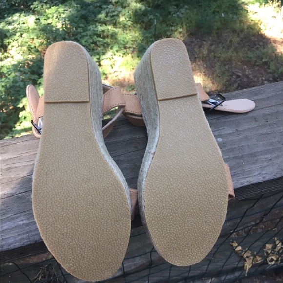 Wedge  creamy wicker, camel Swede cloth wedge sandal,HPx4 espadrilles - Picture 5 of 5